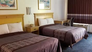 Standard Room, 2 Double Beds, Non Smoking | Desk, blackout drapes, free WiFi, bed sheets
