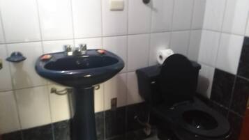 Shower, rainfall showerhead, towels, soap