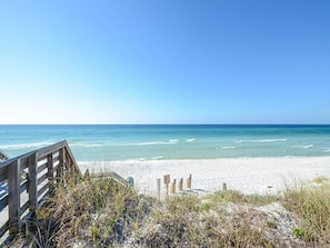 Beach nearby, sun-loungers