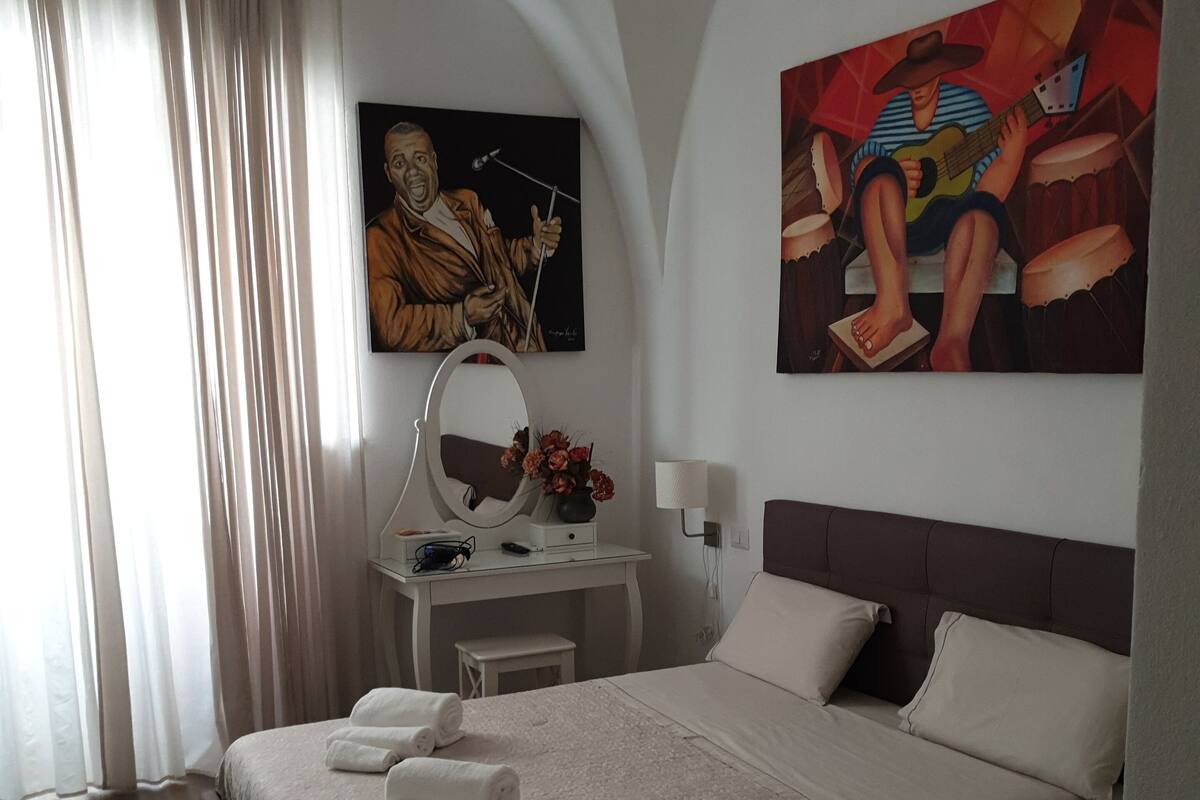 Classic Quadruple Room, 1 Queen Bed with Sofa bed (Apulia Central Studio) | 1 bedroom, premium bedding, pillowtop beds, minibar