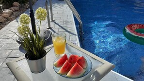 Outdoor pool, a heated pool - Sea View Villa - Private Pool (Heated Option), Hot Tub, Private Garden and BBQ (Agios Georgios Pegeias)