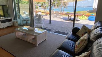 Smart TV, DVD player, books, music library