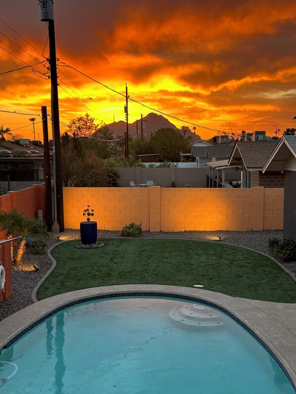 Outdoor pool, a heated pool