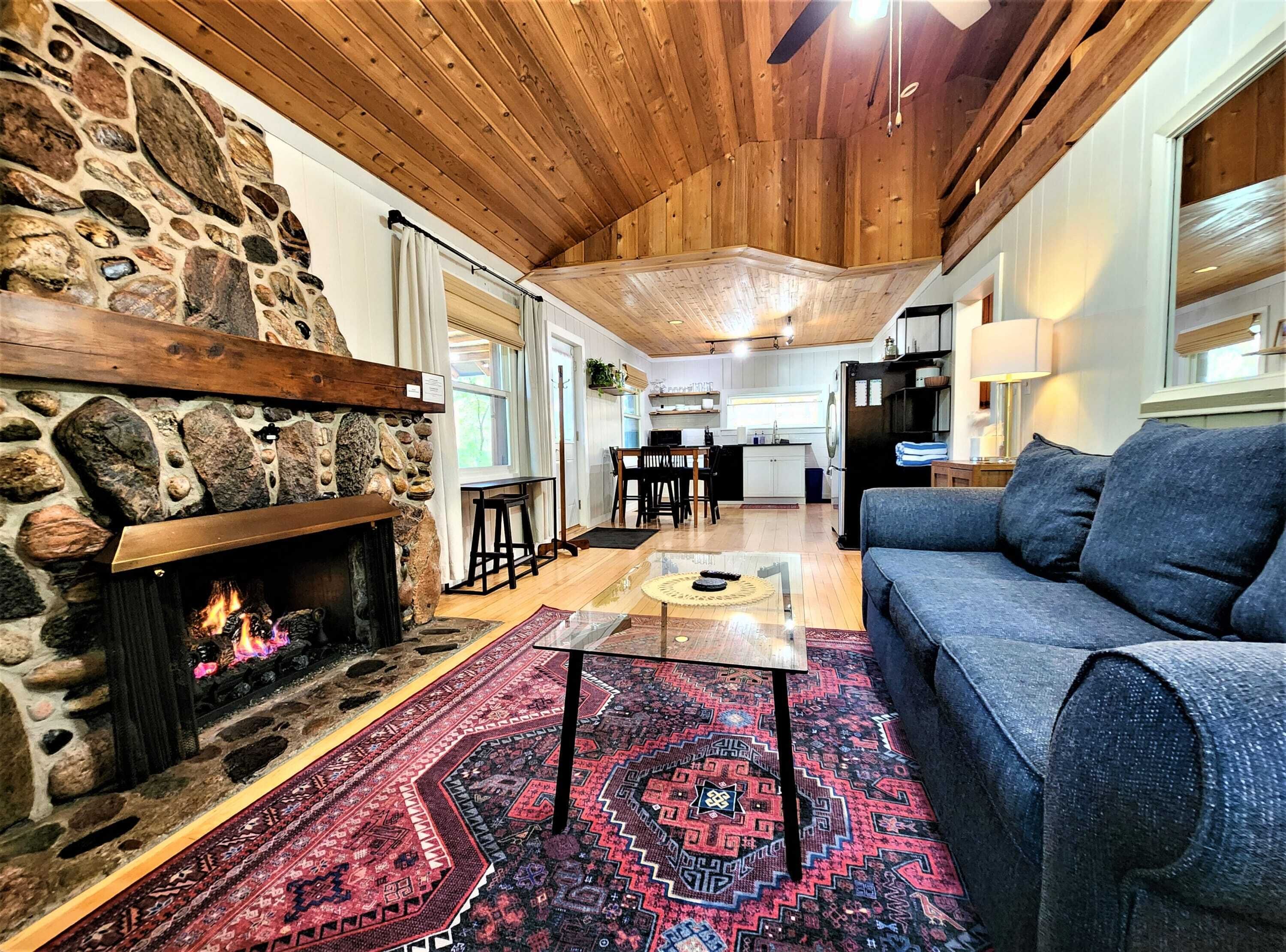 TV, fireplace, offices