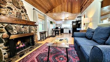 TV, fireplace, offices