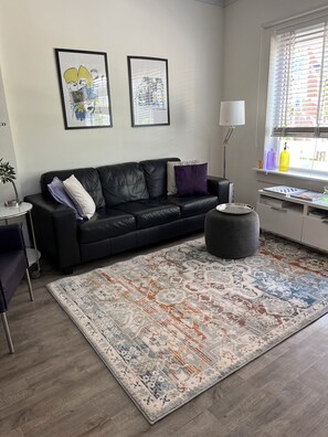 Televisie, een dvd-speler, boeken en een muziekbibliotheek