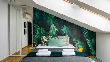 Lägenhet Deluxe | 1 sovrum, memory foam-madrasser, individuell inredning och unika möbler