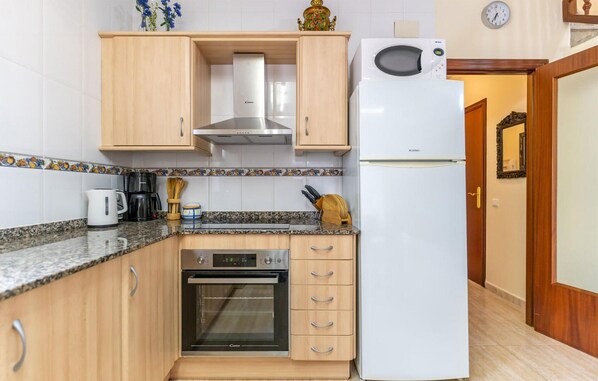 Fridge, microwave, stovetop, dishwasher