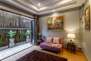 Doppia Deluxe, vista giardino | Area soggiorno | Smart TV, Netflix