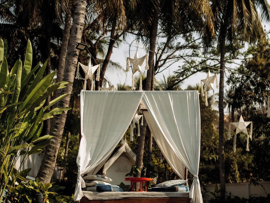Outdoor pool, pool umbrellas