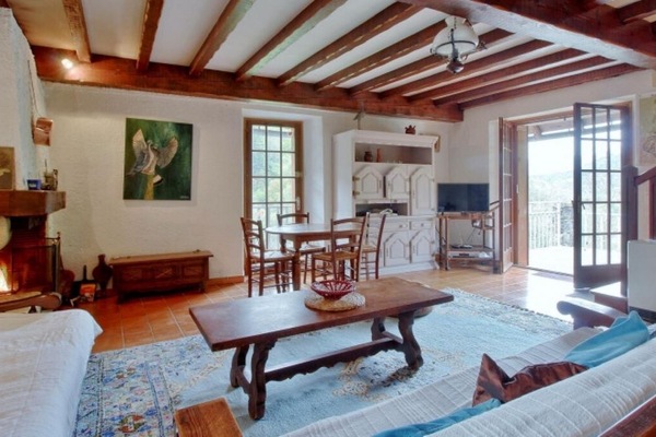 Smart TV, fireplace, DVD player, books