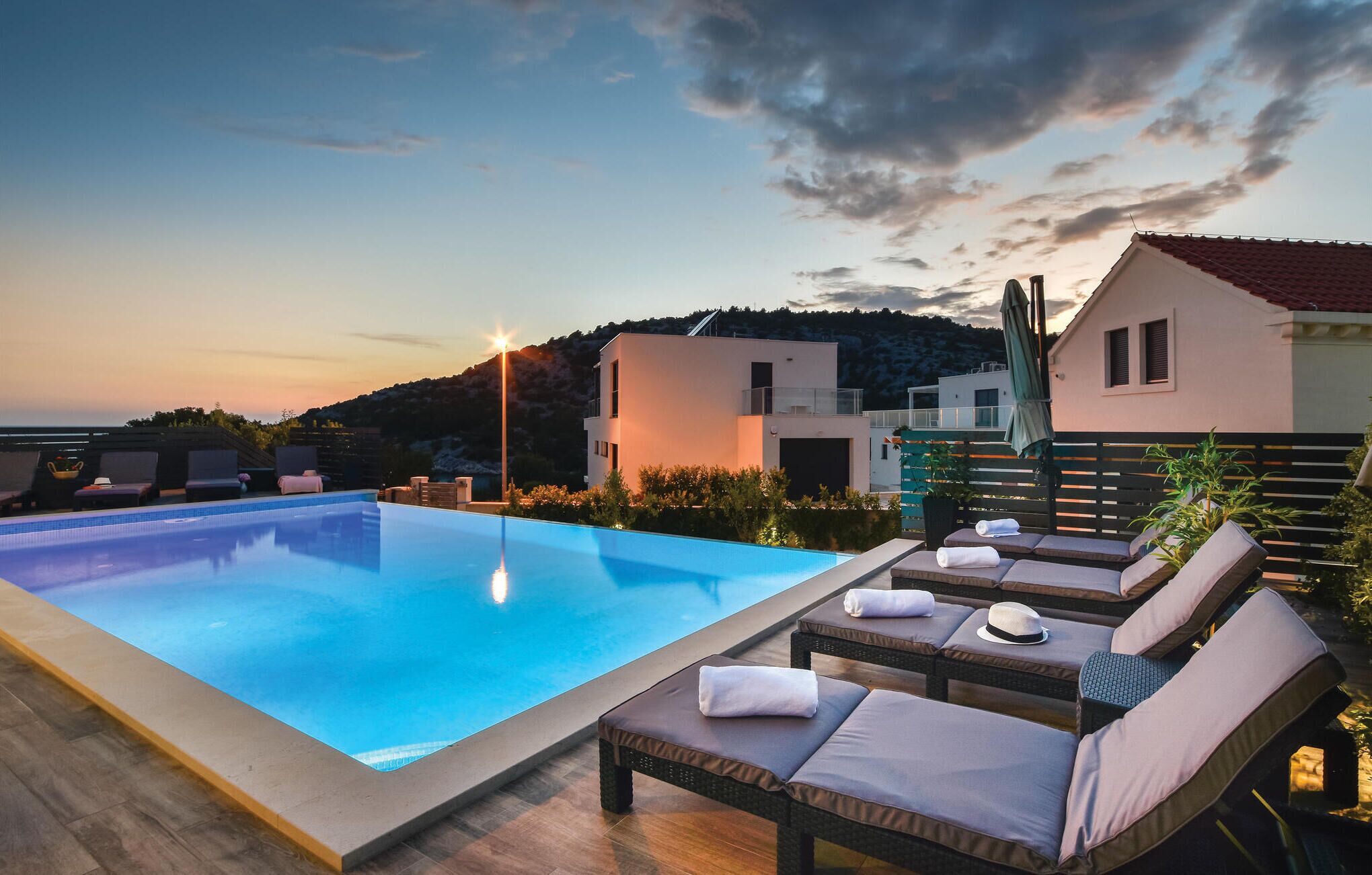 An infinity pool, a heated pool