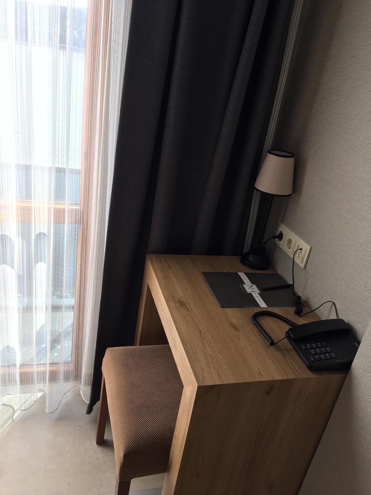 minibar, desk, laptop workspace, soundproofing