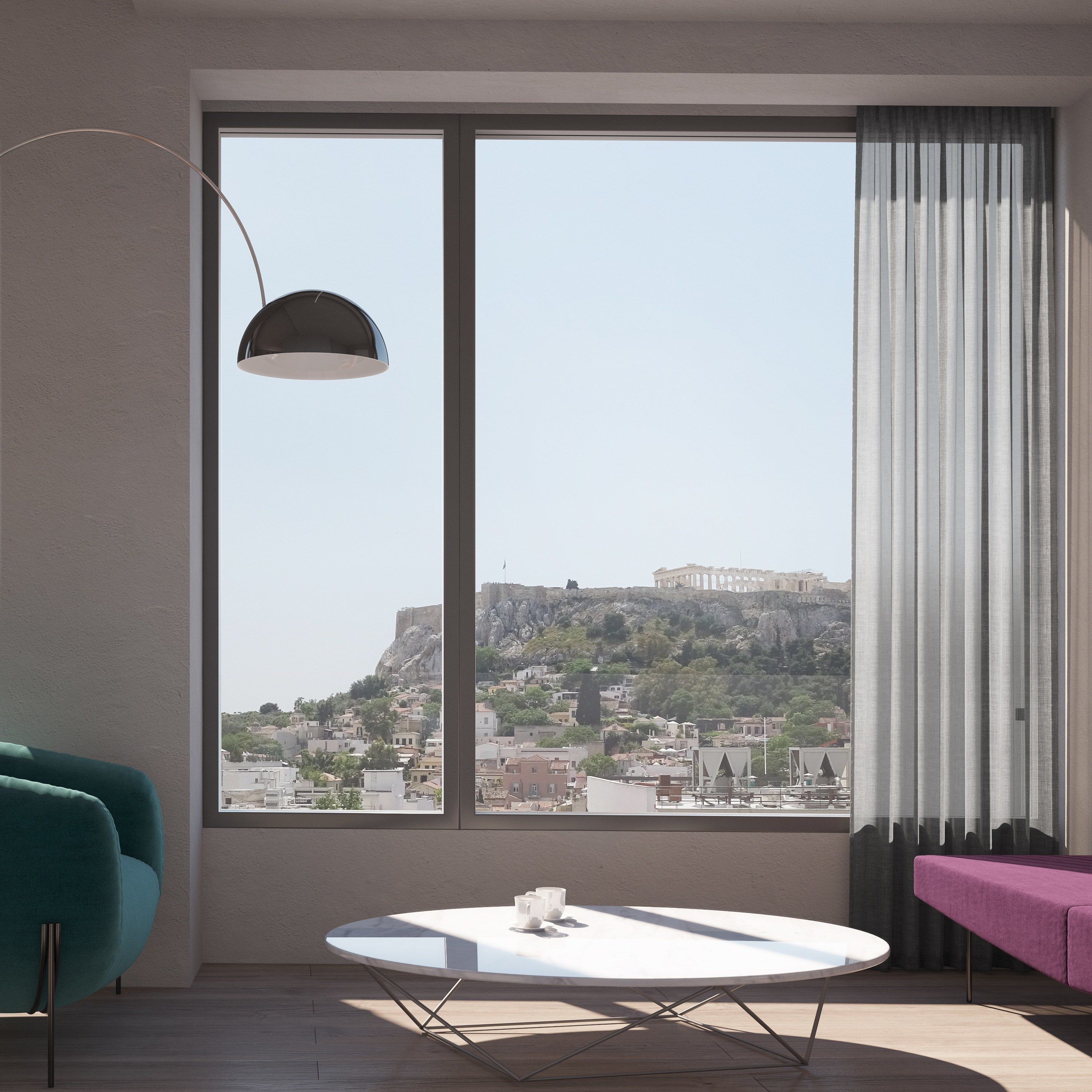 junior studio suite (acropolis view) | minibar, in-room safe, desk, blackout curtains