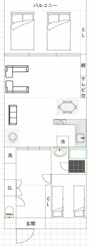 Apartment | 2 bedrooms, desk, blackout drapes, soundproofing