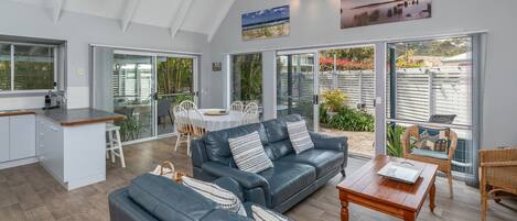 TV, DVD player, stereo