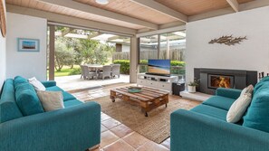 TV, fireplace, DVD player