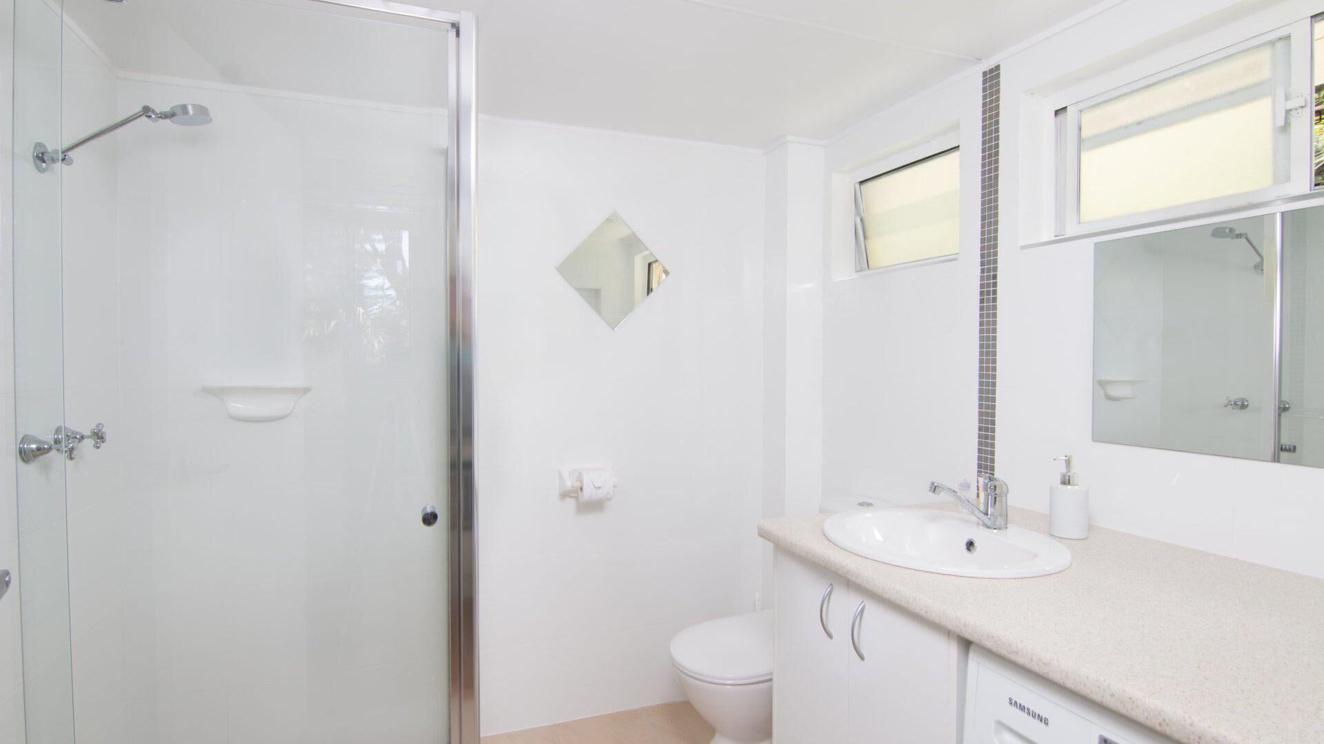 Shower, hair dryer
