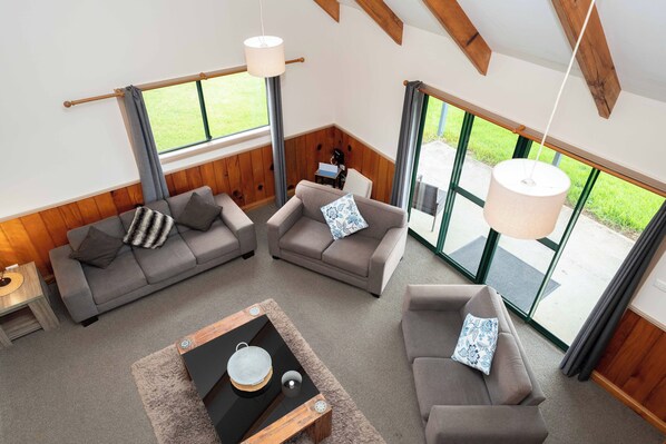 Ferienhaus | Wohnbereich | Flachbildfernseher, Kamin, DVD-Player, iPod-Dockingstation