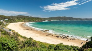 A coastal road with a beach and ocean. - The Shack - at Seal Rocks (Seal Rocks)
