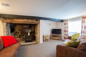 TV, fireplace, books - Castle Cottage (Sleeps 5 + Baby) (Corfe Castle)
