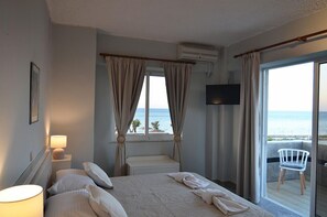 Classic Double Room, Ocean View | Hypo-allergenic bedding, in-room safe, free cribs/infant beds - Arion Beach Hotel (Platanias)