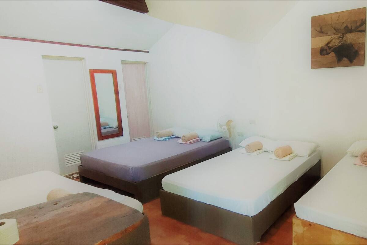 Habitación familiar | Escritorio, espacio para trabajar con laptop y insonorización 