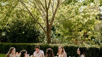 Outdoor banquet area