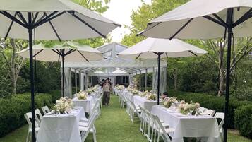 Outdoor banquet area