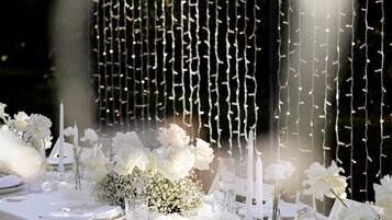 Outdoor banquet area