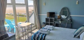 Desk, free WiFi, bed sheets
