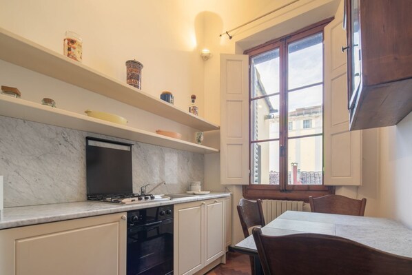 Fridge, oven, stovetop, dishwasher