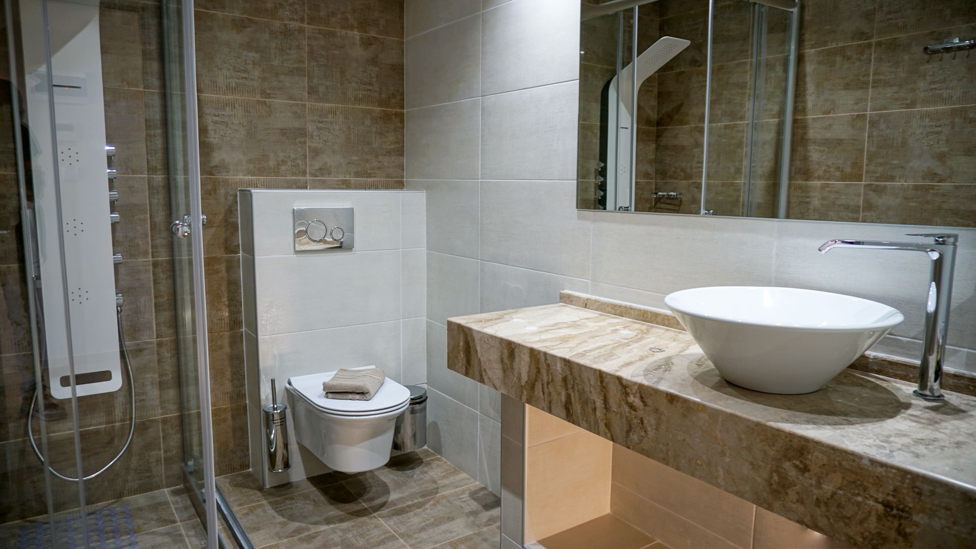 shower, free toiletries, hair dryer, bathrobes