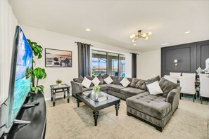 Smart TV, video games, DVD player, table football