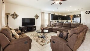 TV, DVD player - 8BR 8BA Pool Home Near Disney In Gated (Davenport)