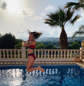 Outdoor pool, a heated pool