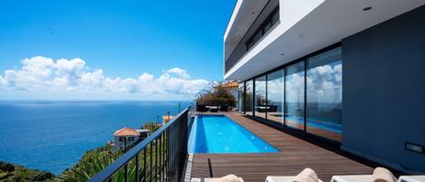 An infinity pool, a heated pool