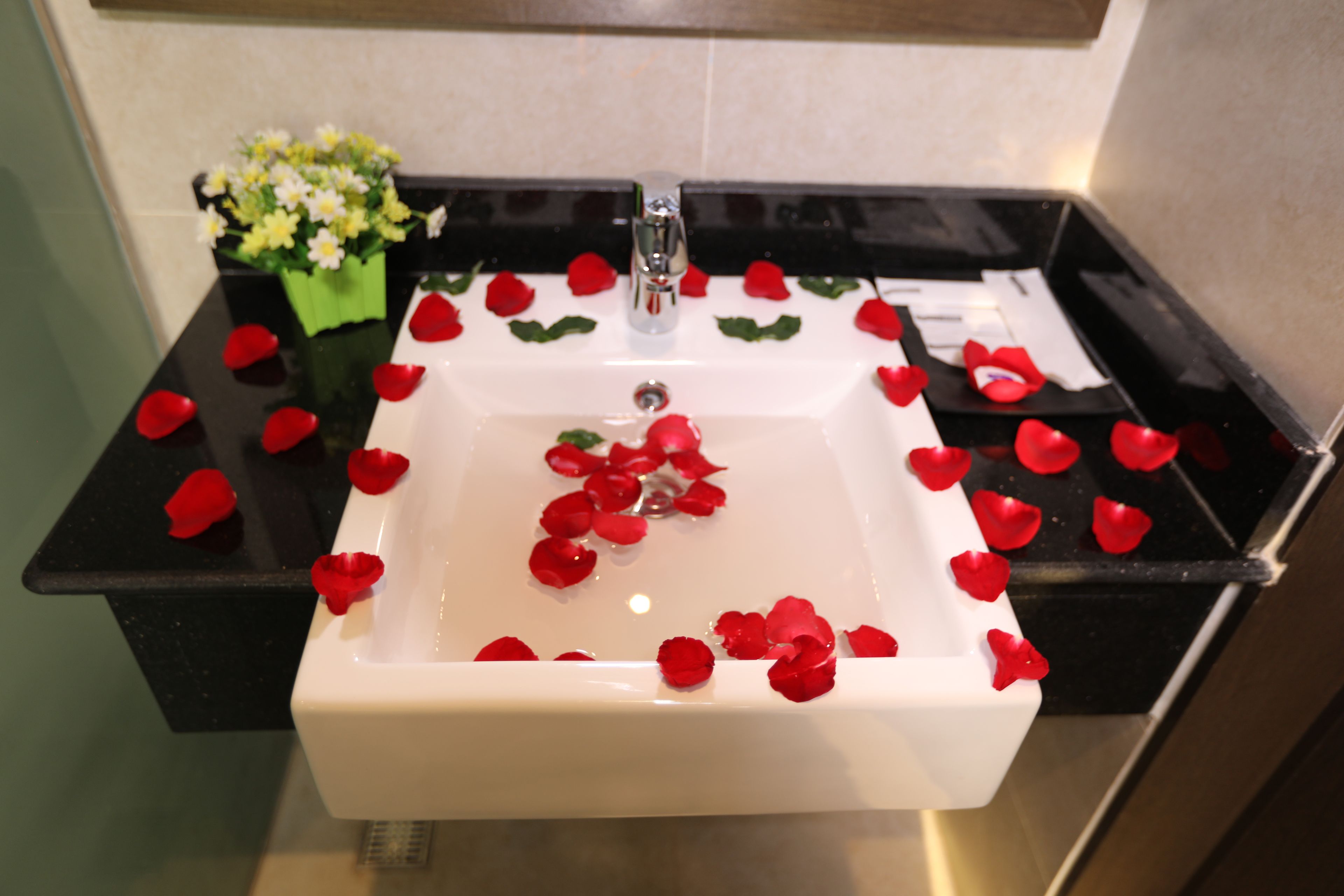 shower, free toiletries, hair dryer, slippers