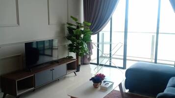 Apartamento exclusivo, 2 quartos, vista para o oceano | 2 quartos, escrivaninha, ferros/tábuas de passar roupa