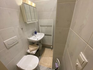 Dusche, Haartrockner, Handtücher
