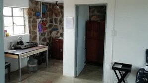 Fridge, stovetop, cookware/dishes/utensils