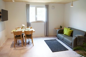 Superior Apartment, 1 Double Bed, Non Smoking, Kitchen | Living area | Smart TV, heated floors