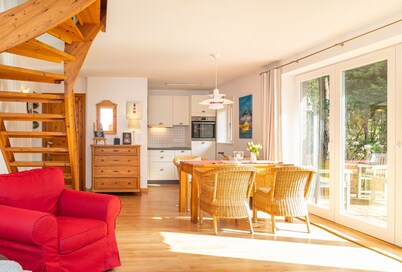 Thached roof house in Nebel on the island Amrum - located in the beautiful woods