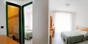 Klassieke vierpersoonskamer, Meerdere bedden, balkon | Een kluis op de kamer, individueel gedecoreerd, individueel gemeubileerd