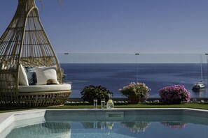 Villa, 3 Bedrooms, Private Pool, Sea View | Terrace/patio - Felini Palace (Malevizi)