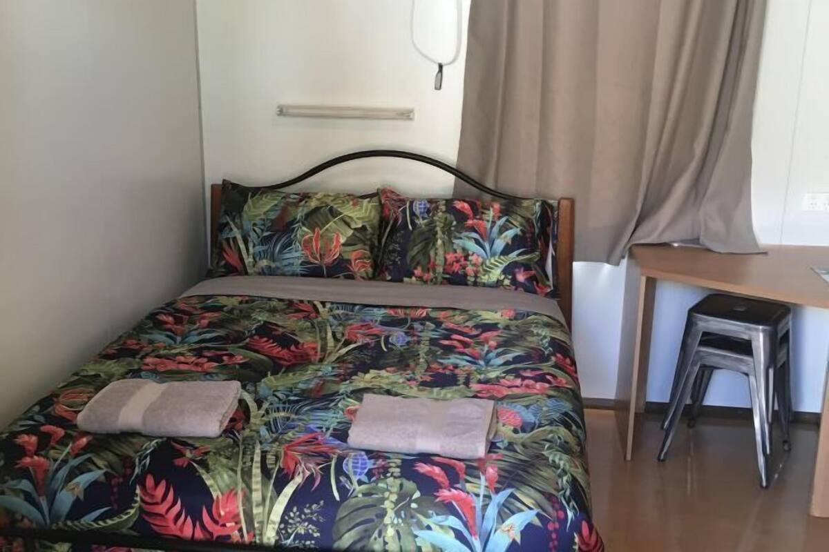 Blackout curtains, free WiFi, bed sheets