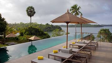 Outdoor pool, pool loungers