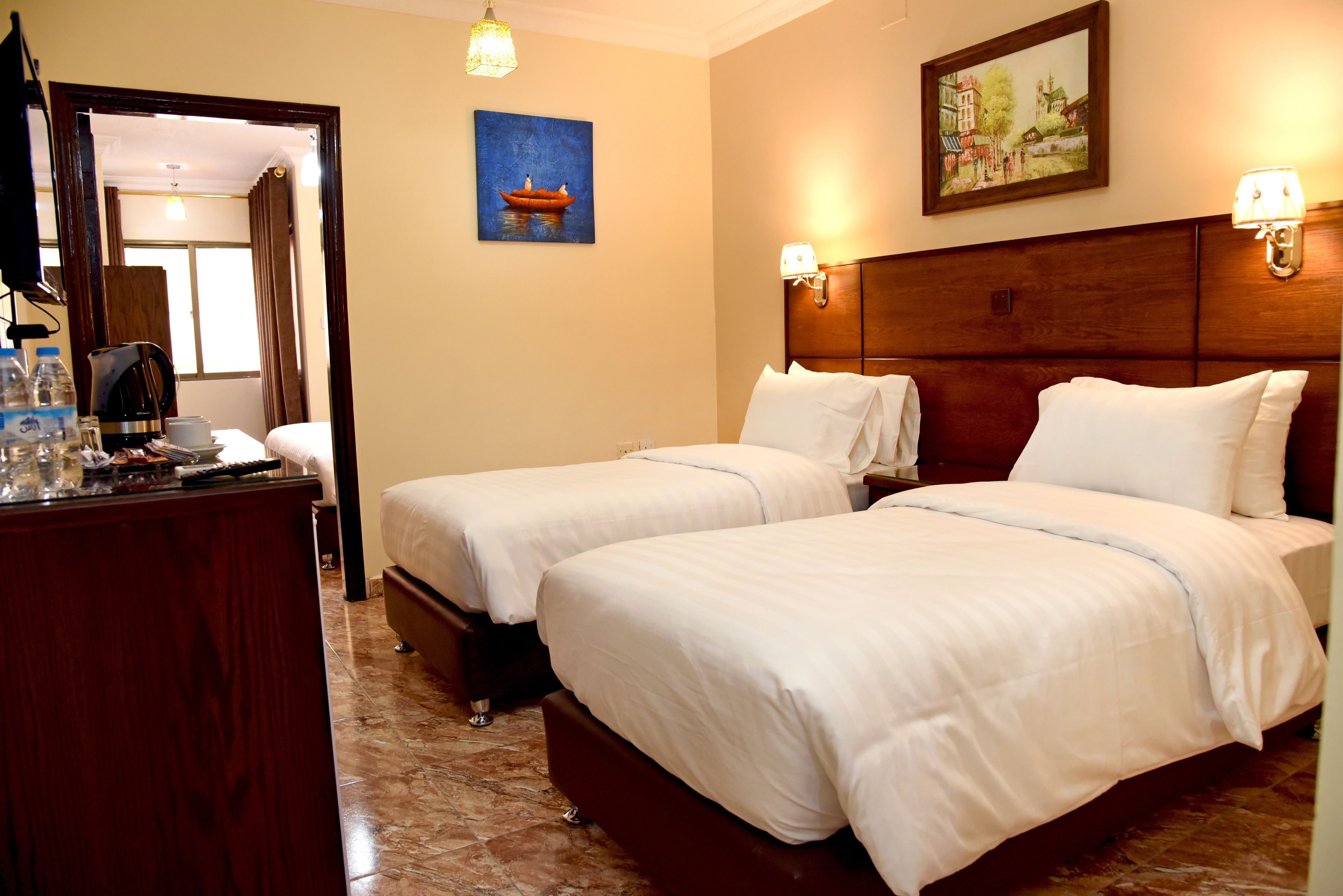 individually decorated, individually furnished, desk, blackout curtains