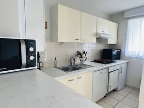 Fridge, microwave, dishwasher, freezer