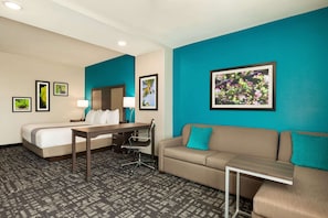 Down comforters, pillowtop beds, desk, laptop workspace